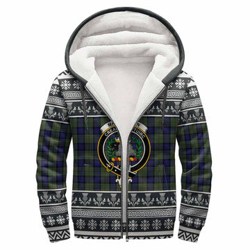 MacLaren (McLaren) Clan Tartan Christmas Fleece Hoodie with Family Crest
