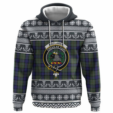 MacLaren (McLaren) Clan Tartan Christmas Hoodie with Family Crest