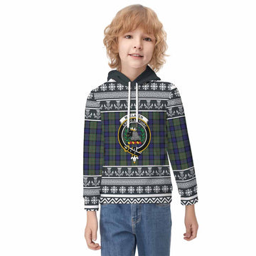 MacLaren (McLaren) Clan Tartan Christmas Kid Hoodie with Family Crest