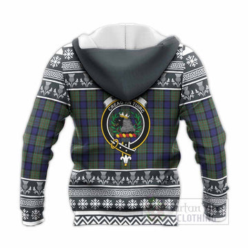 MacLaren (McLaren) Clan Tartan Christmas Knitted Hoodie with Family Crest