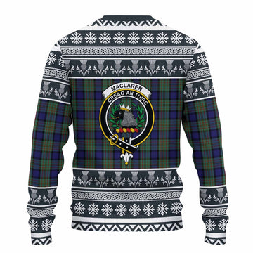 MacLaren (McLaren) Clan Tartan Christmas Ugly Sweater with Family Crest