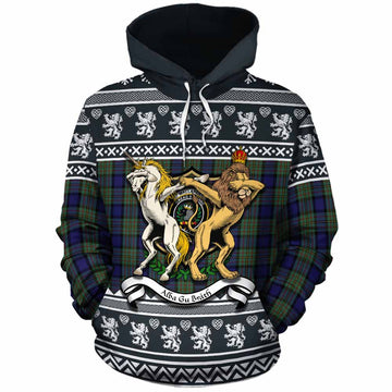 MacLaren (McLaren) Clan Tartan Crest Christmas Cotton Hoodie Coat of Arms Funny Style