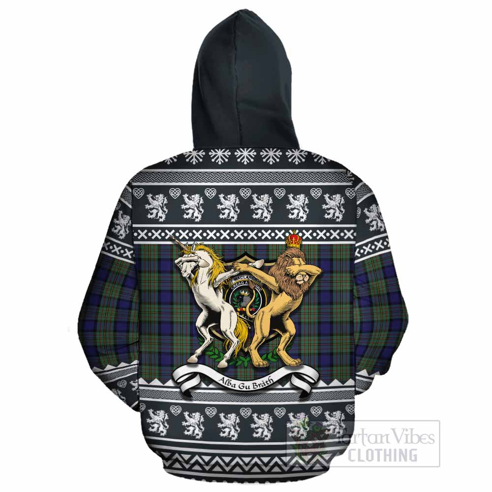 MacLaren (McLaren) Clan Tartan Crest Christmas Cotton Hoodie Coat of Arms Funny Style - Tartan Vibes Clothing