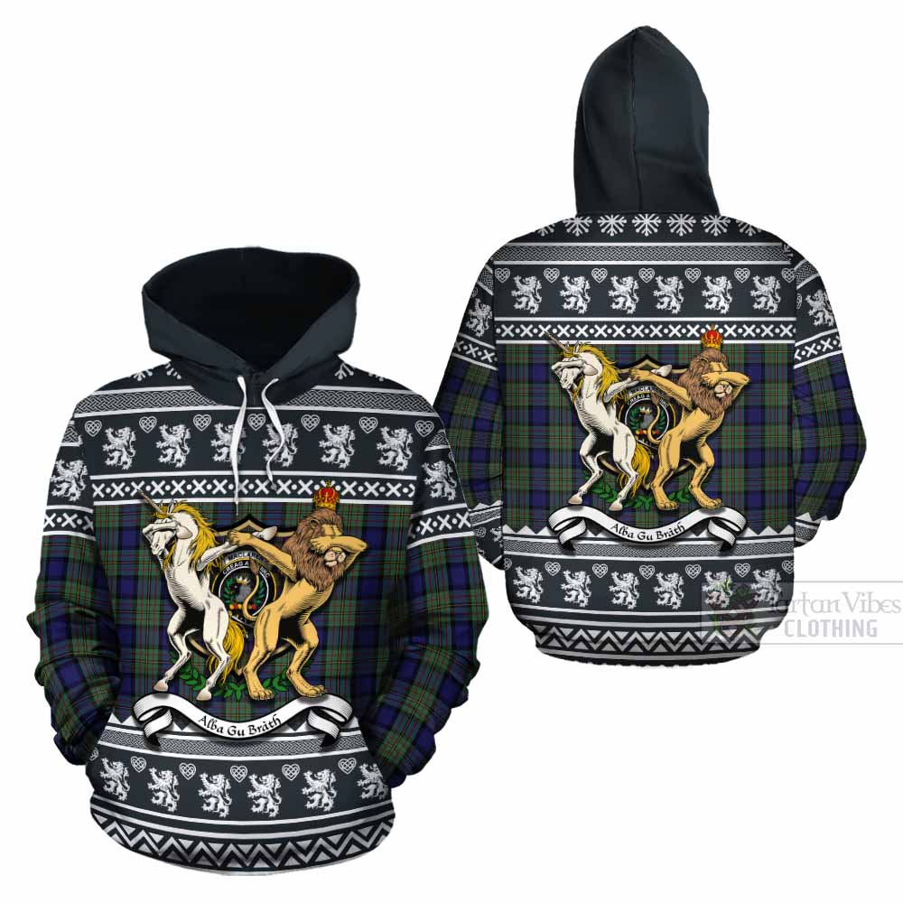 MacLaren (McLaren) Clan Tartan Crest Christmas Cotton Hoodie Coat of Arms Funny Style - Tartan Vibes Clothing