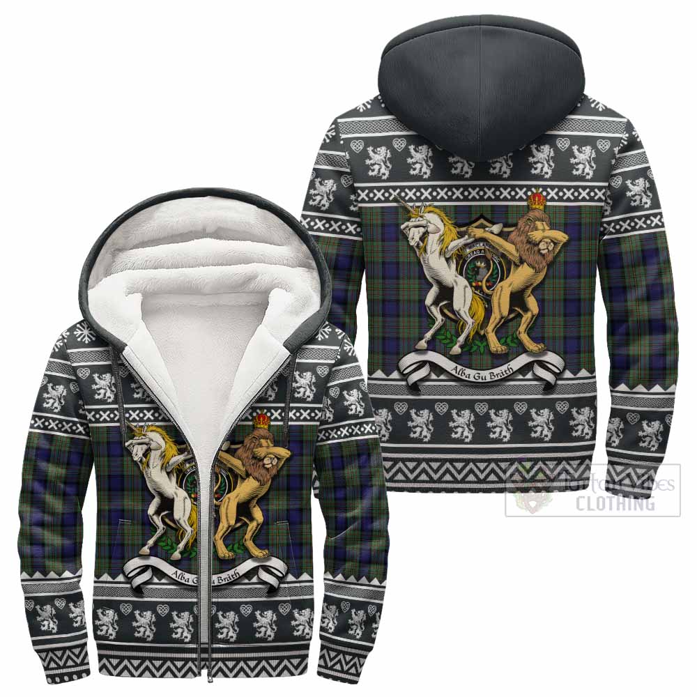 MacLaren (McLaren) Clan Tartan Crest Christmas Fleece Hoodie Coat of Arms Funny Style - Tartan Vibes Clothing