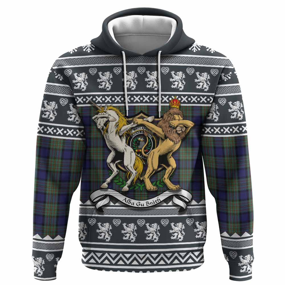 MacLaren (McLaren) Clan Tartan Crest Christmas Hoodie Coat of Arms Funny Style - Tartan Vibes Clothing