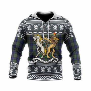 MacLaren (McLaren) Clan Tartan Crest Christmas Knitted Hoodie Coat of Arms Funny Style