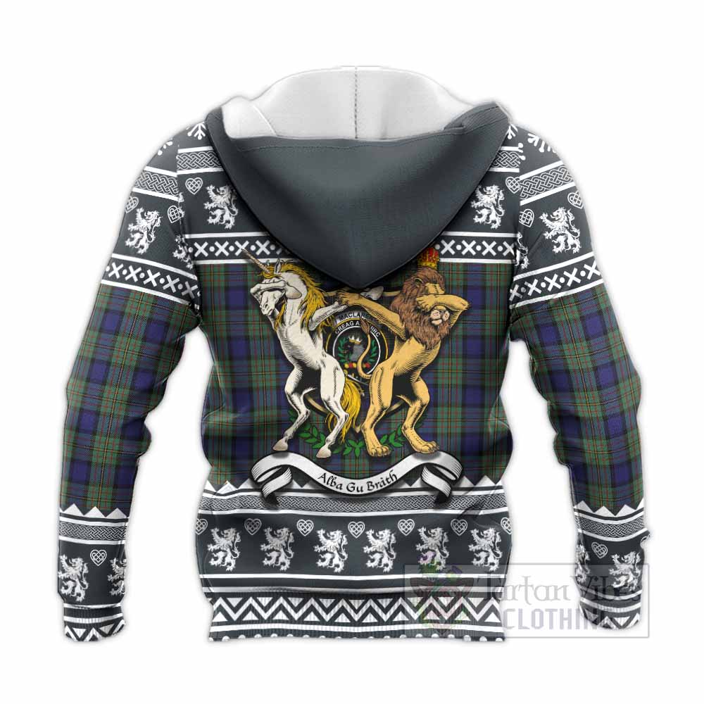 MacLaren (McLaren) Clan Tartan Crest Christmas Knitted Hoodie Coat of Arms Funny Style - Tartan Vibes Clothing