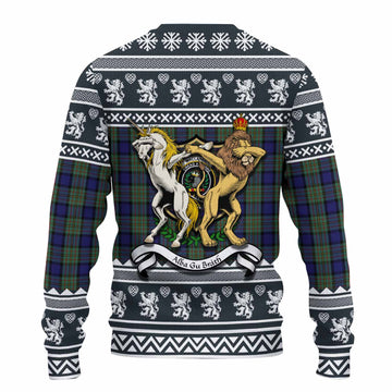 MacLaren (McLaren) Clan Tartan Crest Christmas Ugly Sweater Coat of Arms Funny Style