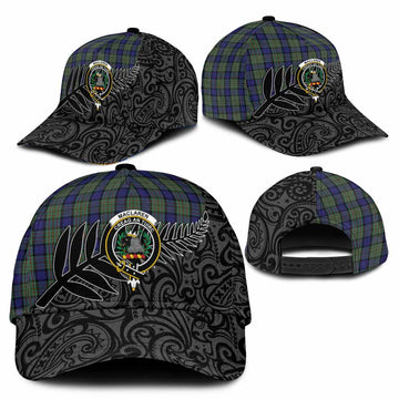 MacLaren (McLaren) Crest Tartan Classic Cap with New Zealand Silver Fern Half Style