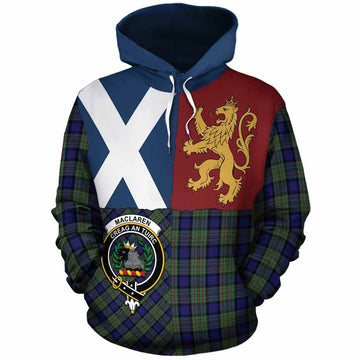 MacLaren (McLaren) Crest Tartan Cotton Hoodie with Lion Rampant Saltire Style