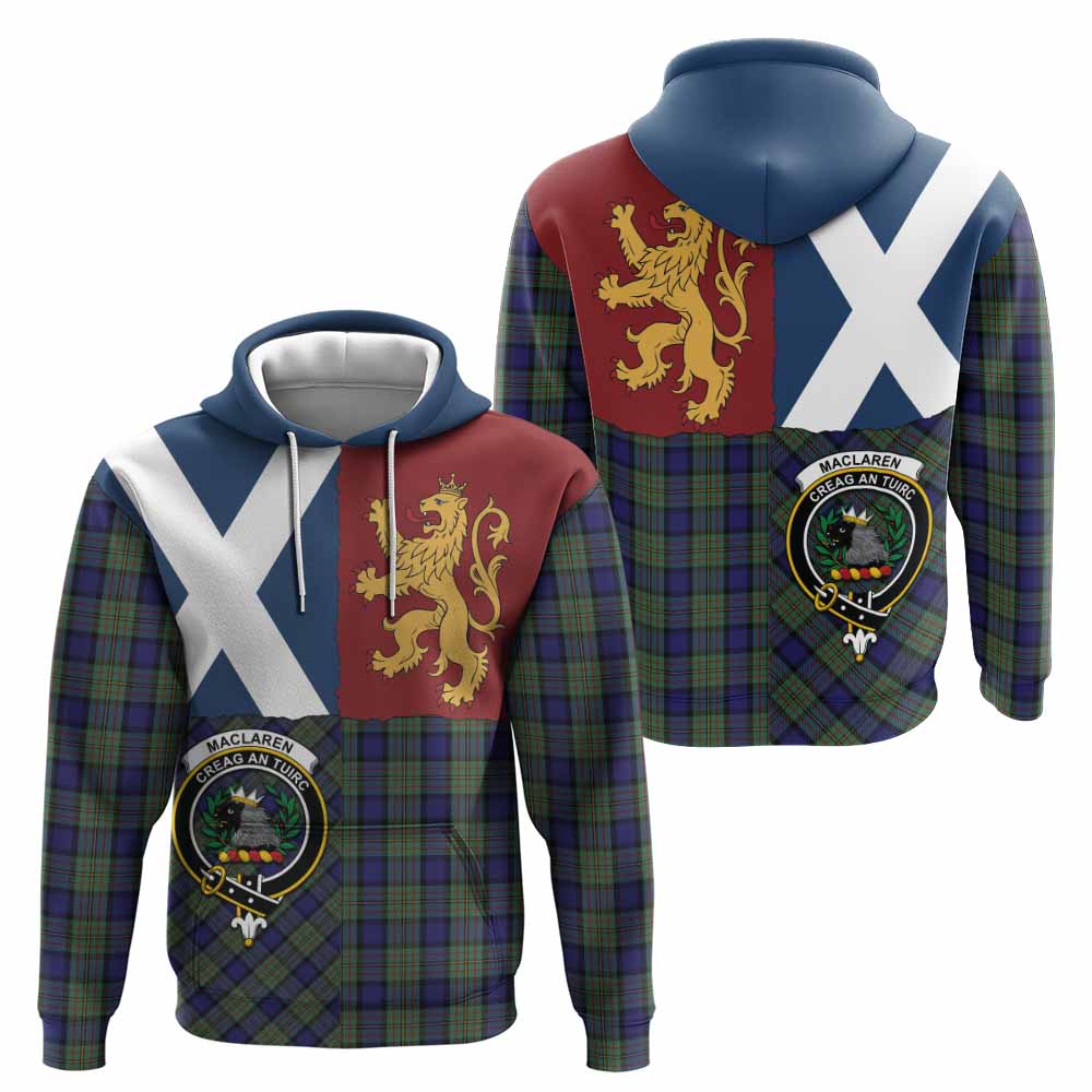MacLaren (McLaren) Crest Tartan Hoodie with Lion Rampant Saltire Style