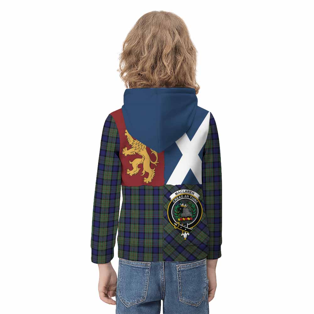 MacLaren (McLaren) Crest Tartan Kid Hoodie with Lion Rampant Saltire Style - Tartan Vibes Clothing