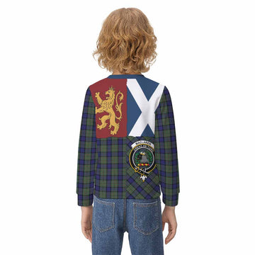 MacLaren (McLaren) Crest Tartan Kid Knitted Sweatshirt with Lion Rampant Saltire Style
