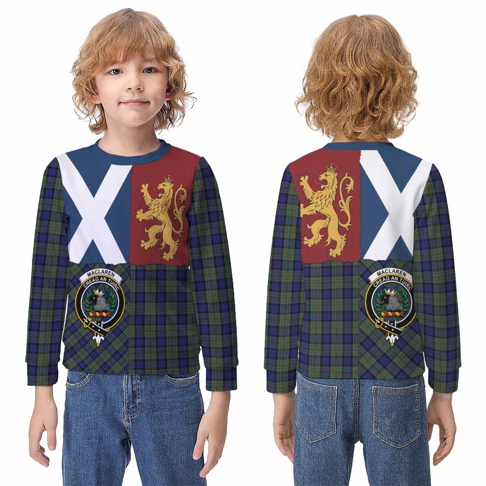 MacLaren (McLaren) Crest Tartan Kid Knitted Sweatshirt with Lion Rampant Saltire Style - Tartan Vibes Clothing