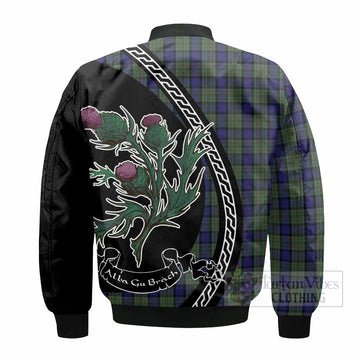 MacLaren (McLaren) Family Crest Tartan Bomber Jacket Alba Thistle Inspired