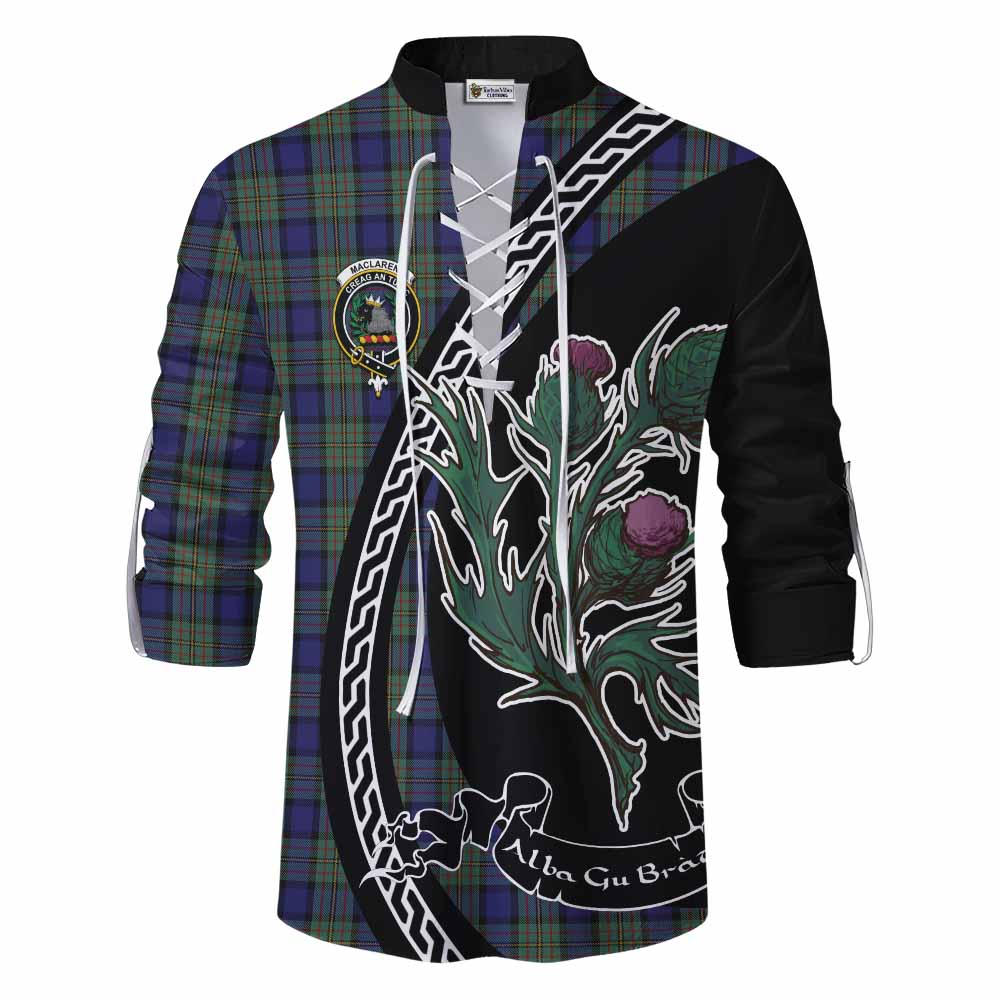 MacLaren (McLaren) Family Crest Tartan Ghillie Shirt Alba Thistle Inspired - Tartan Vibes Clothing