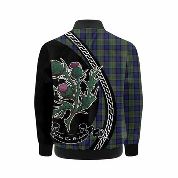 MacLaren (McLaren) Family Crest Tartan Kid Bomber Jacket Alba Thistle Inspired