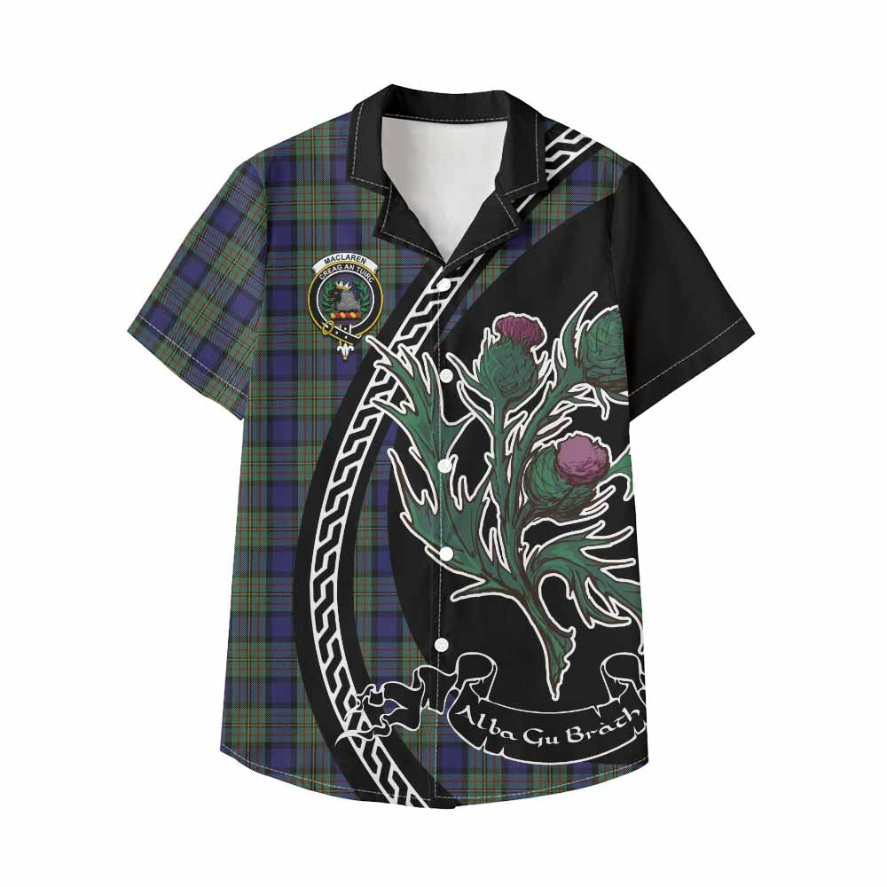 MacLaren (McLaren) Family Crest Tartan Kid Hawaiian Shirt Alba Thistle Inspired - Tartan Vibes Clothing