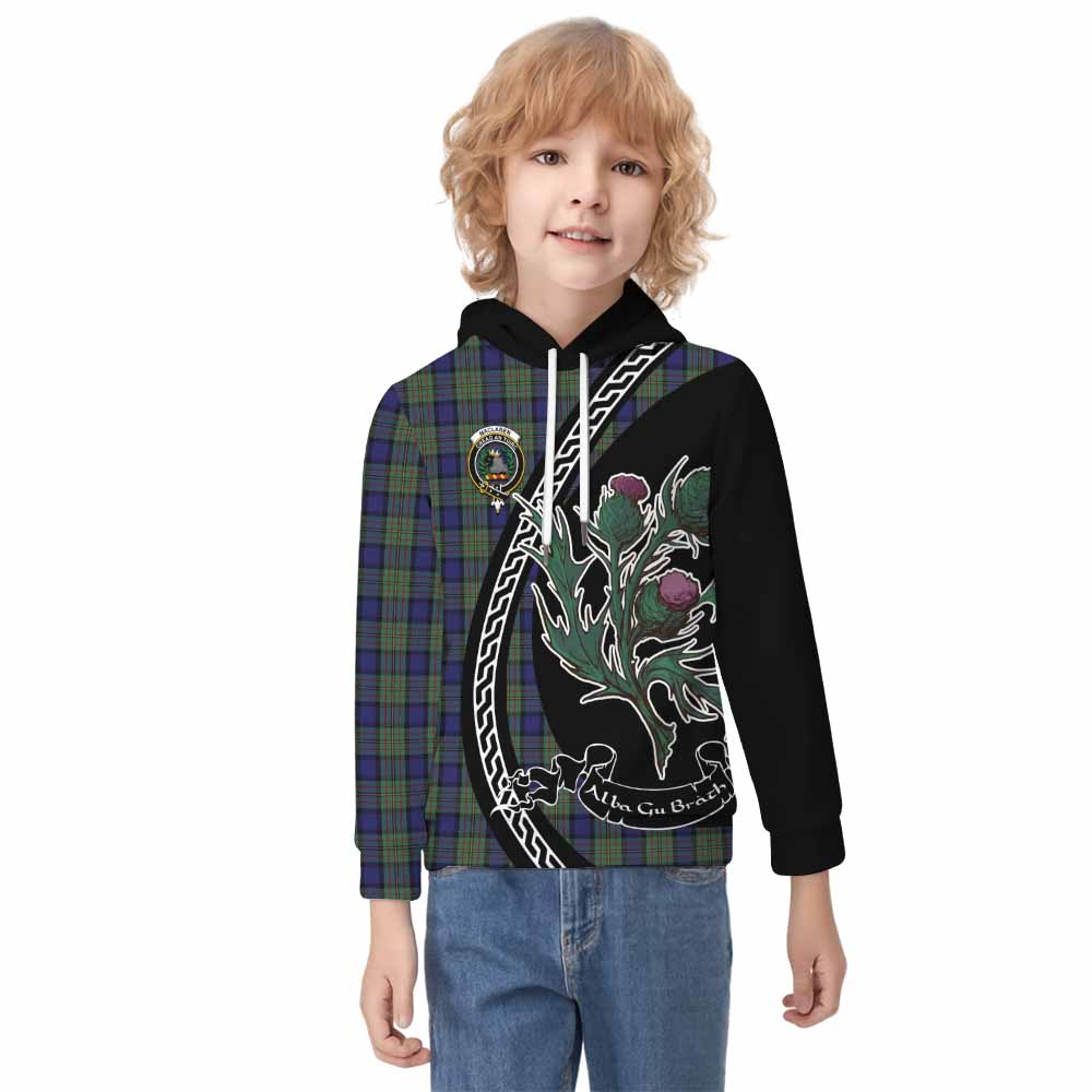 MacLaren (McLaren) Family Crest Tartan Kid Hoodie Alba Thistle Inspired - Tartan Vibes Clothing