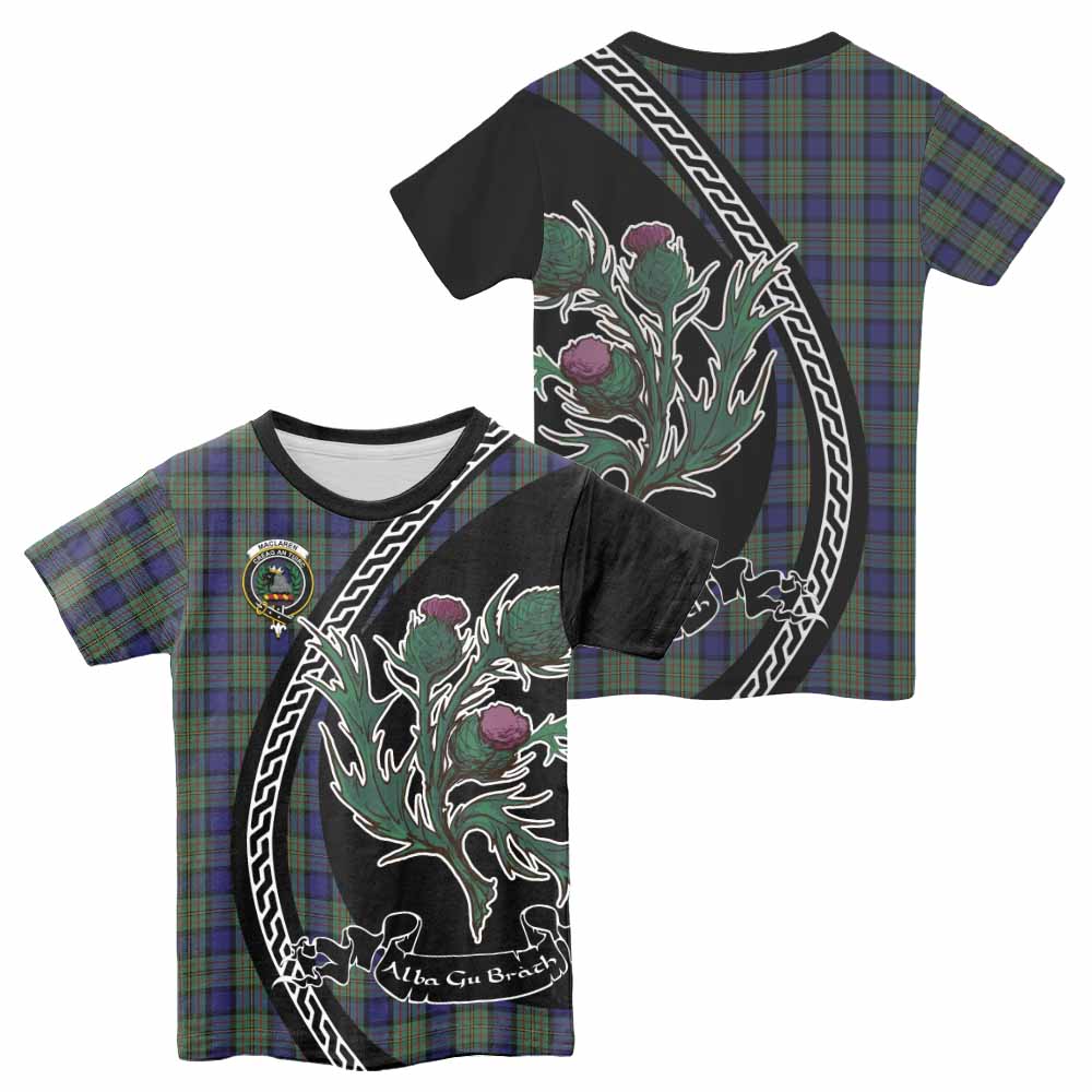 MacLaren (McLaren) Family Crest Tartan Kid T-shirt Alba Thistle Inspired - Tartan Vibes Clothing