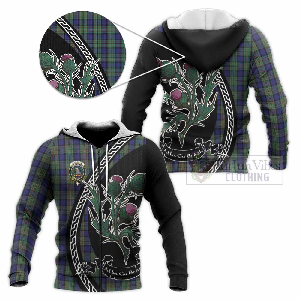 MacLaren (McLaren) Family Crest Tartan Knitted Hoodie Alba Thistle Inspired - Tartan Vibes Clothing