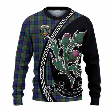MacLaren (McLaren) Family Crest Tartan Knitted Sweater Alba Thistle Inspired