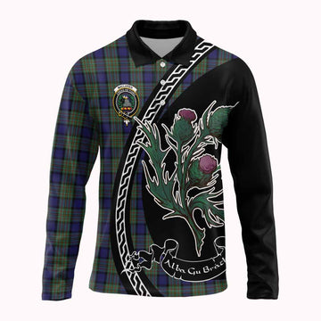 MacLaren (McLaren) Family Crest Tartan Long Sleeve Polo Shirt Alba Thistle Inspired - Tartan Vibes Clothing