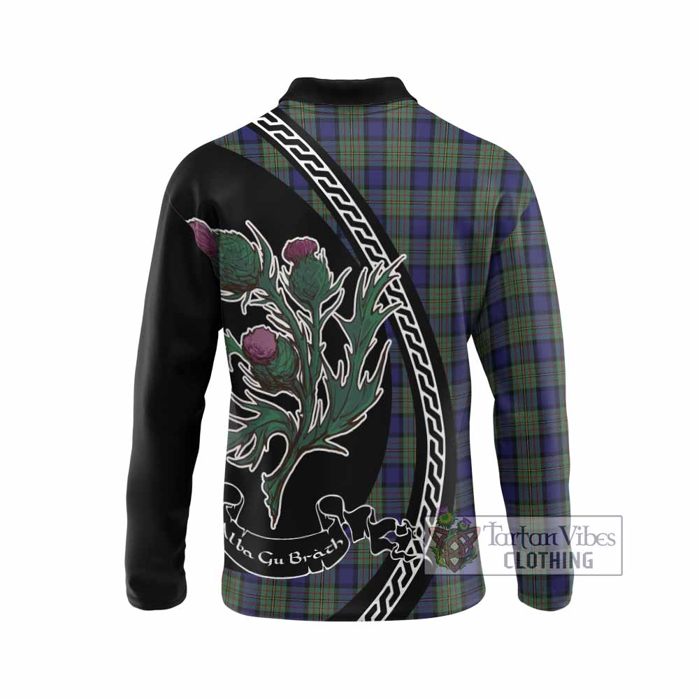 MacLaren (McLaren) Family Crest Tartan Long Sleeve Polo Shirt Alba Thistle Inspired - Tartan Vibes Clothing