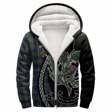 MacLaren (McLaren) Family Crest Tartan Sherpa Hoodie Alba Thistle Inspired