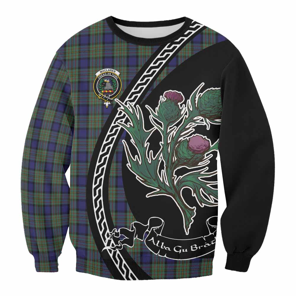 MacLaren (McLaren) Family Crest Tartan Sweatshirt Alba Thistle Inspired - Tartan Vibes Clothing