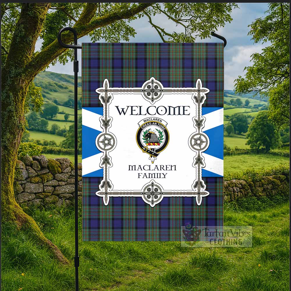 MacLaren (McLaren) Family Crest Tartan Welcome Garden Flag Saltire Harmony Style - Tartan Vibes Clothing