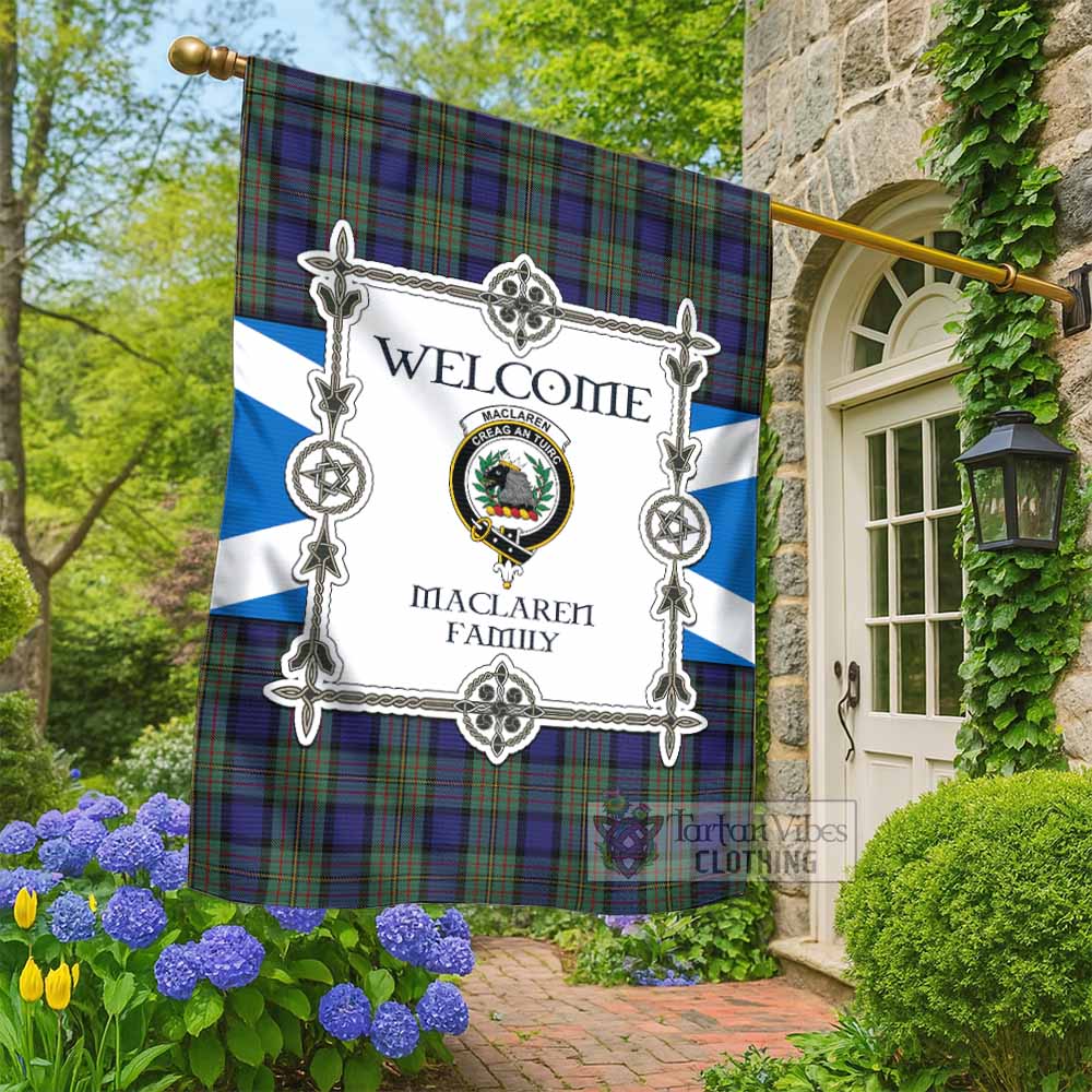 MacLaren (McLaren) Family Crest Tartan Welcome Garden Flag Saltire Harmony Style - Tartan Vibes Clothing