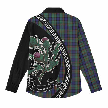 MacLaren (McLaren) Family Crest Tartan Women Casual Shirt Alba Thistle Inspired - Tartan Vibes Clothing