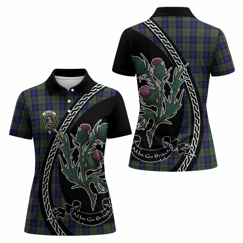 MacLaren (McLaren) Family Crest Tartan Women Polo Shirt Alba Thistle Inspired - Tartan Vibes Clothing