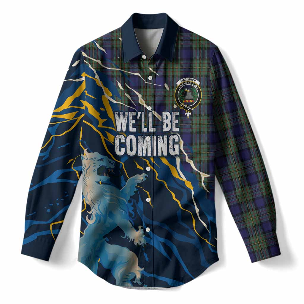 MacLaren (McLaren) Scotland Tartan Women Casual Shirt WC2026 Football - We'll Be Coming