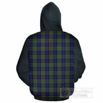 MacLaren (McLaren) Tartan Accent Cotton Hoodie with Family Crest