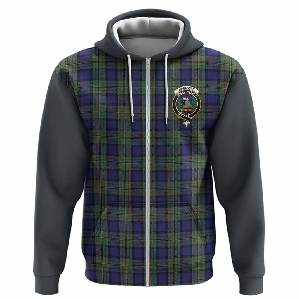 MacLaren (McLaren) Tartan Accent Hoodie with Family Crest