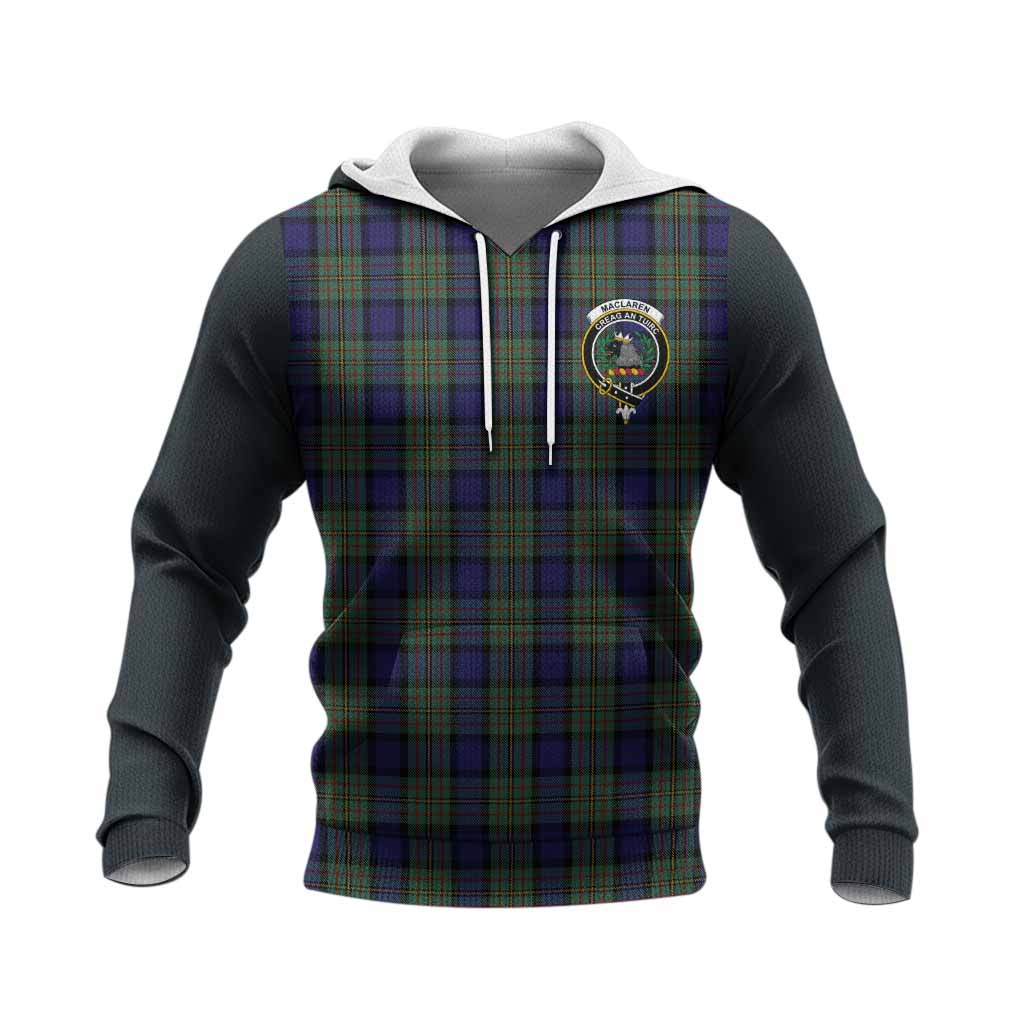 MacLaren (McLaren) Tartan Accent Knitted Hoodie with Family Crest