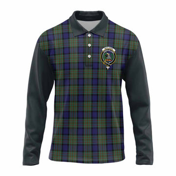 MacLaren (McLaren) Tartan Accent Long Sleeve Polo Shirt with Family Crest