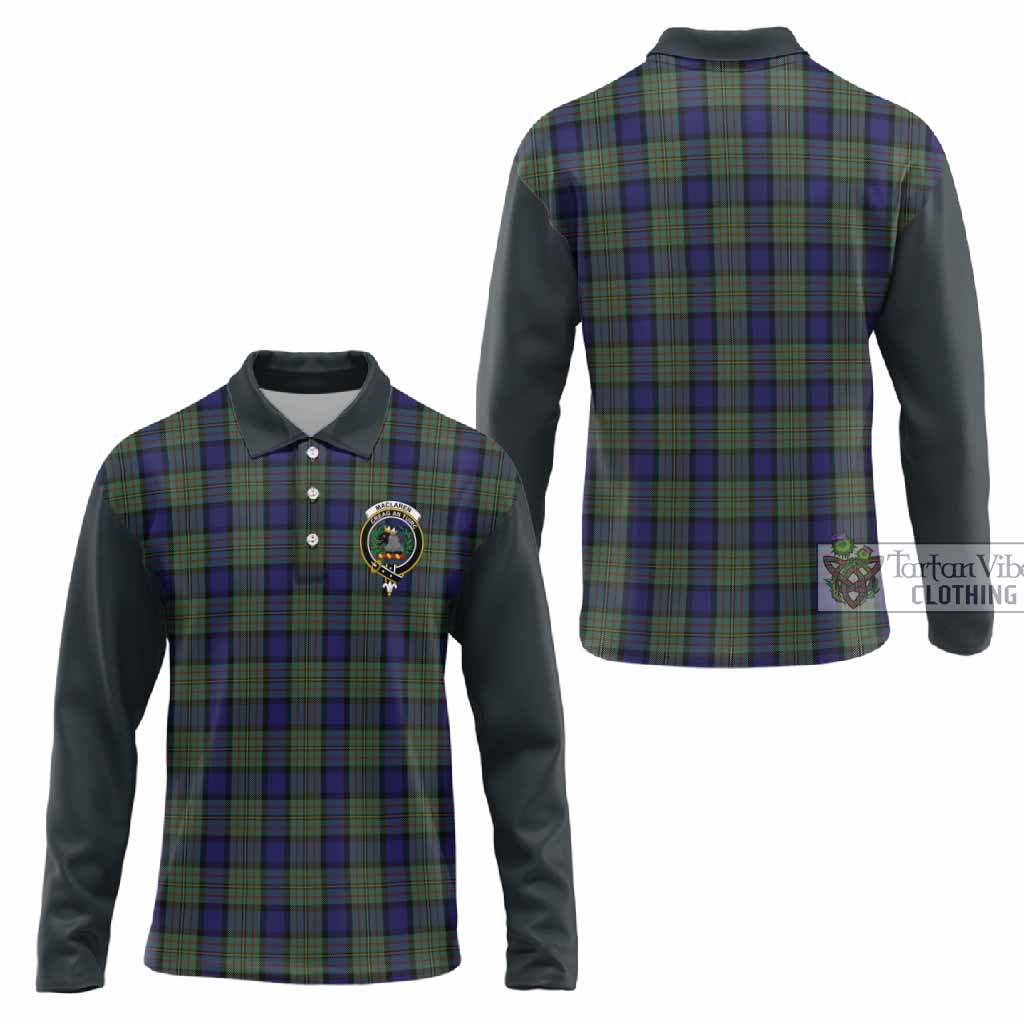 MacLaren (McLaren) Tartan Accent Long Sleeve Polo Shirt with Family Crest