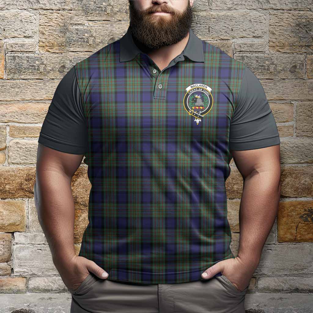 MacLaren (McLaren) Tartan Accent Polo Shirt with Family Crest