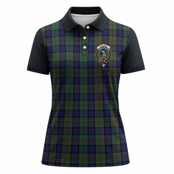 MacLaren (McLaren) Tartan Accent Women Polo Shirt with Family Crest