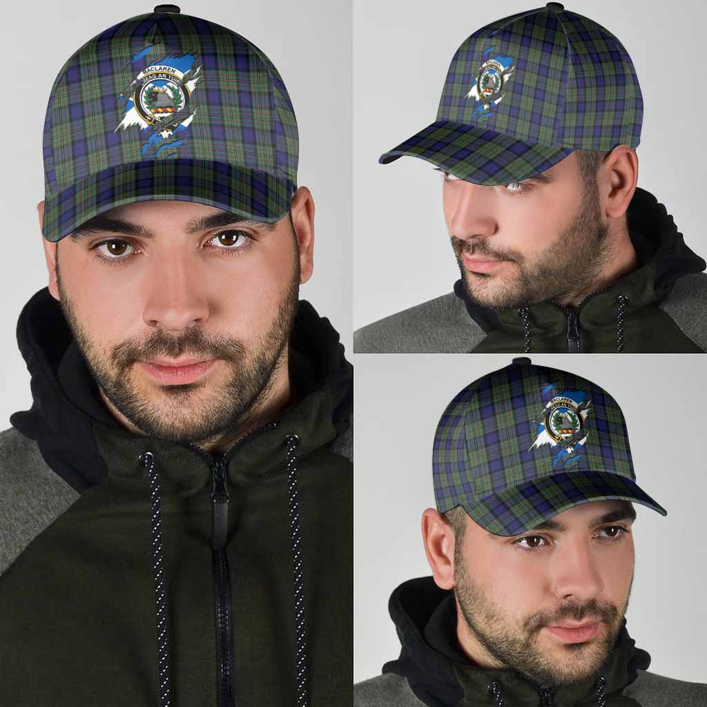 MacLaren (McLaren) Tartan Classic Cap with Family Crest In Me Style