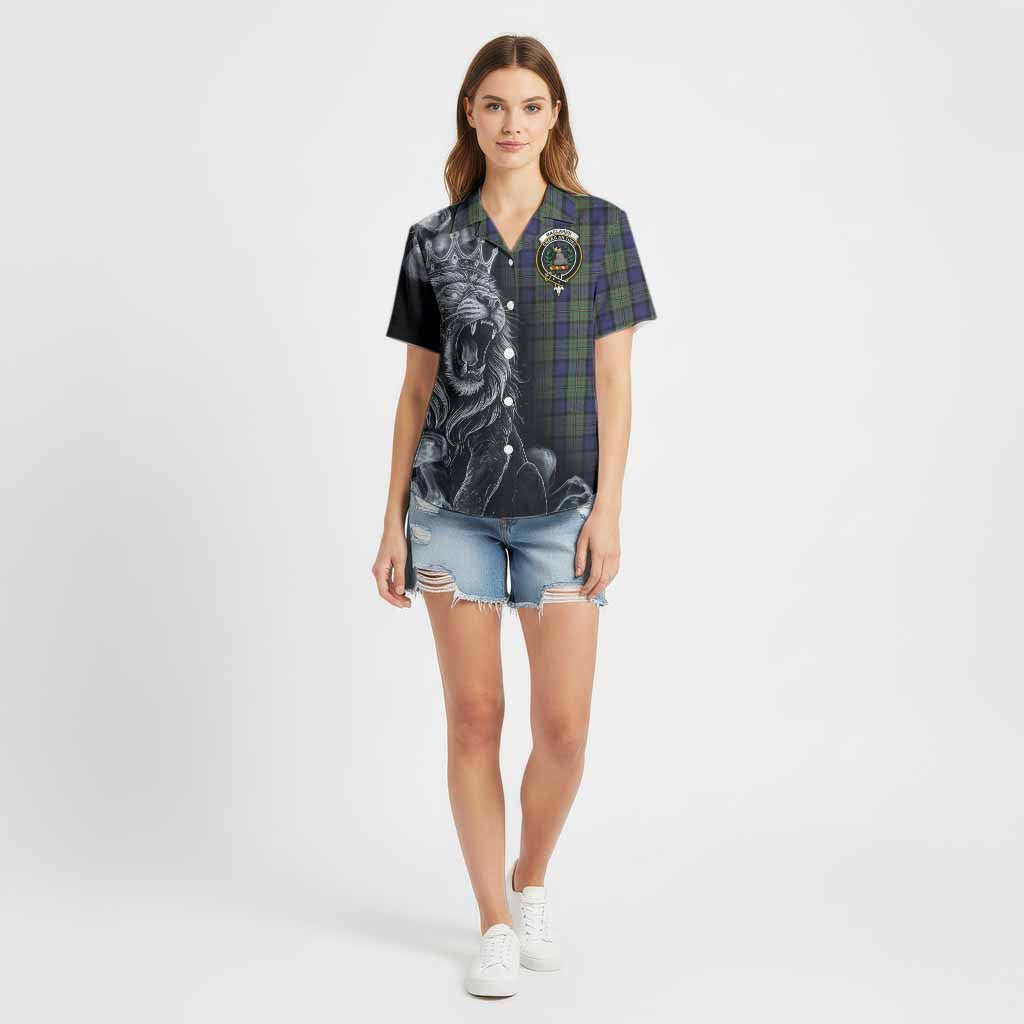 MacLaren (McLaren) Tartan Cotton Hawaiian Shirt Roaring Lion Heritage
