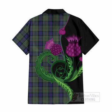 MacLaren (McLaren) Tartan Cotton Hawaiian Shirt Traditional Scottish Thistle