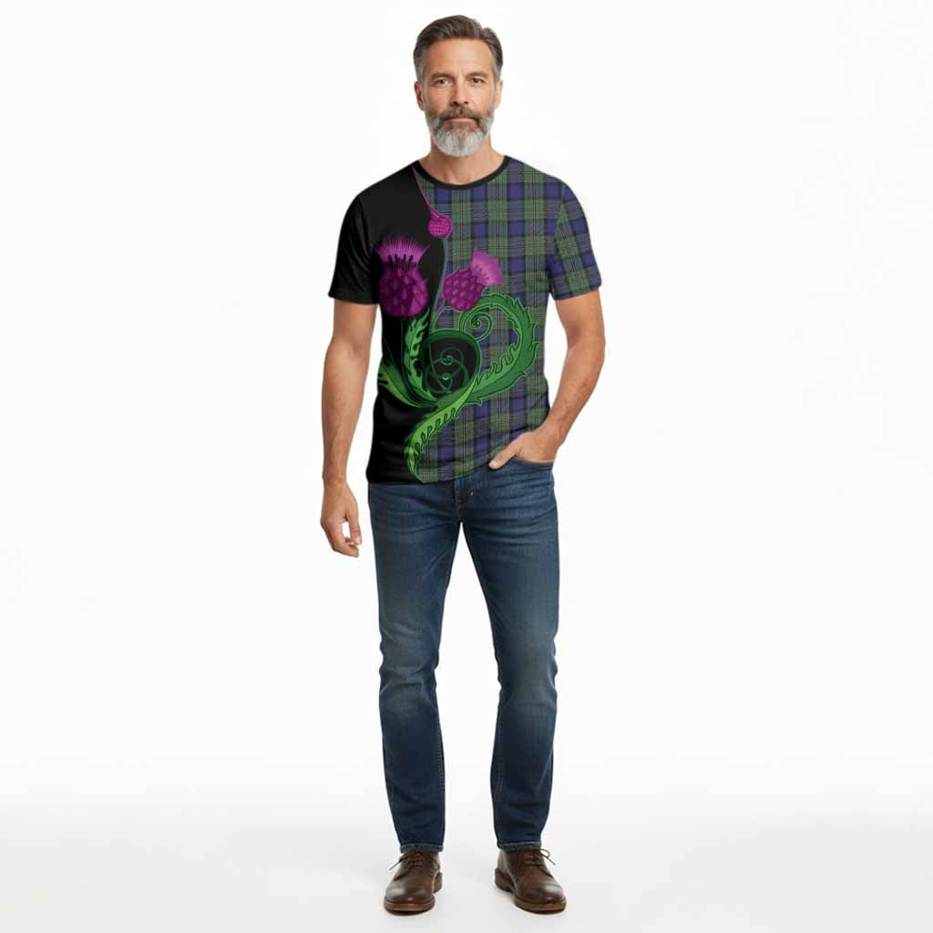 MacLaren (McLaren) Tartan Cotton T-shirt Traditional Scottish Thistle