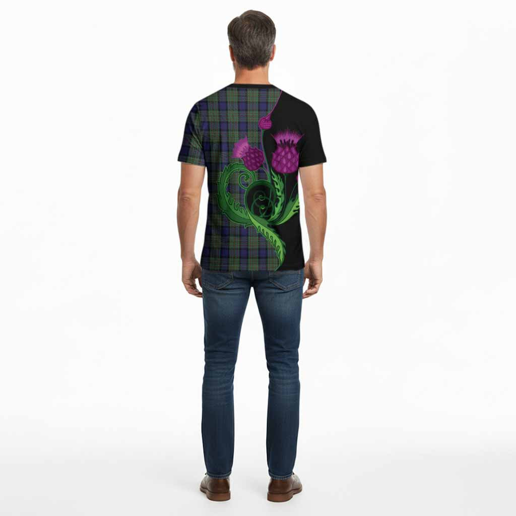 MacLaren (McLaren) Tartan Cotton T-shirt Traditional Scottish Thistle