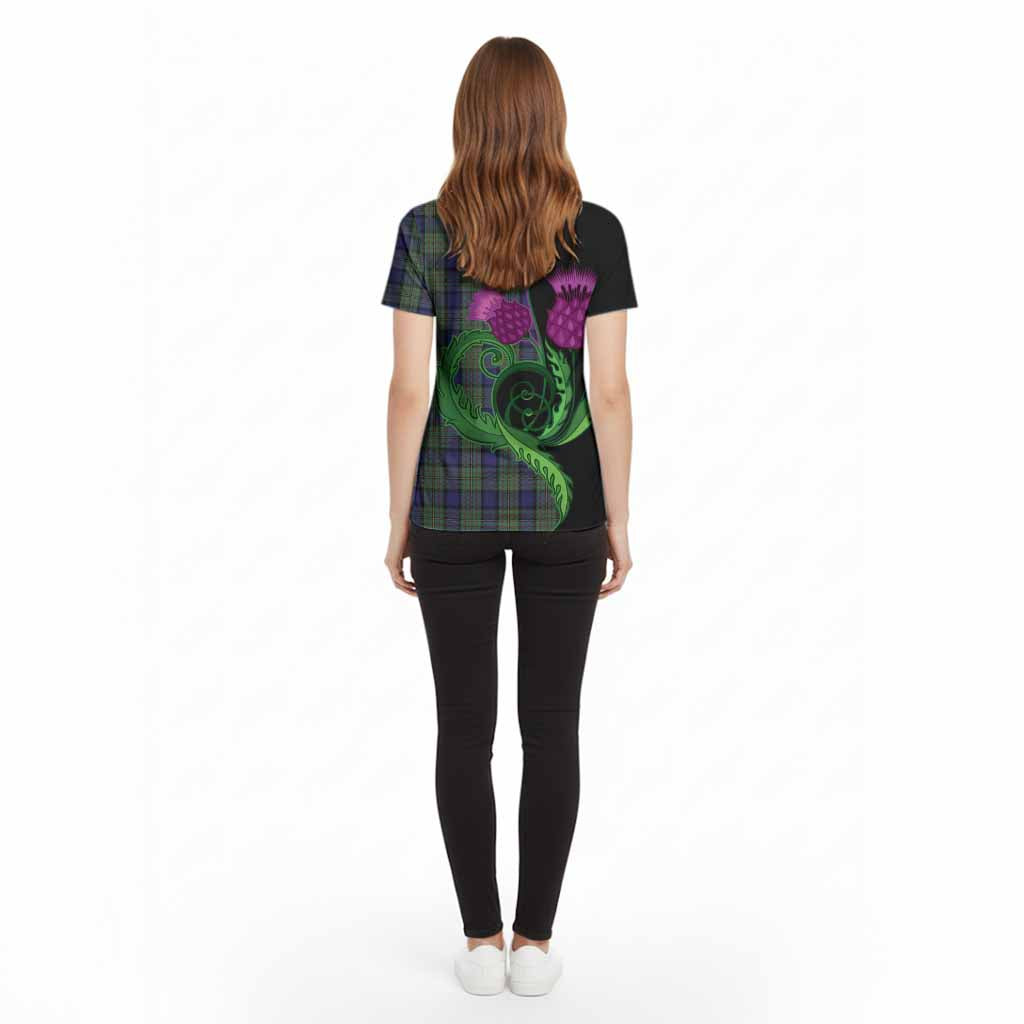 MacLaren (McLaren) Tartan Cotton T-shirt Traditional Scottish Thistle