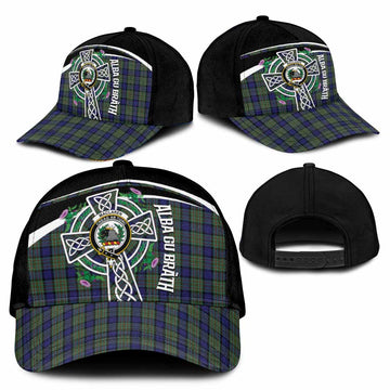 MacLaren (McLaren) Tartan Crest Classic Cap Scottish Thistle Celtic Cross Alba Gu Brath
